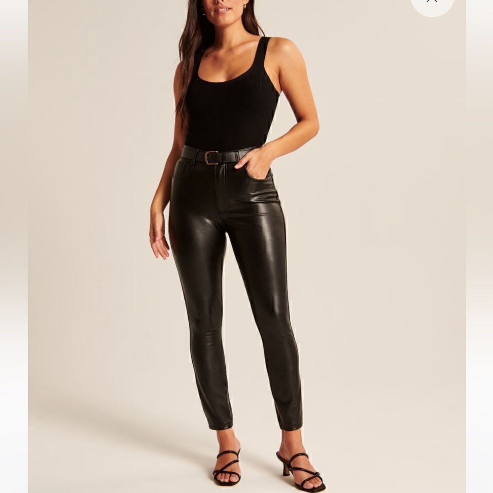 A & F Curve Love Vegan Leather Skinny Pant